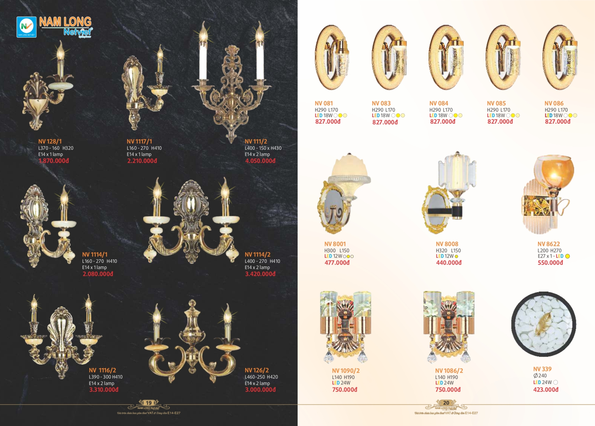 Bảng giá đèn trang trí Nam Long